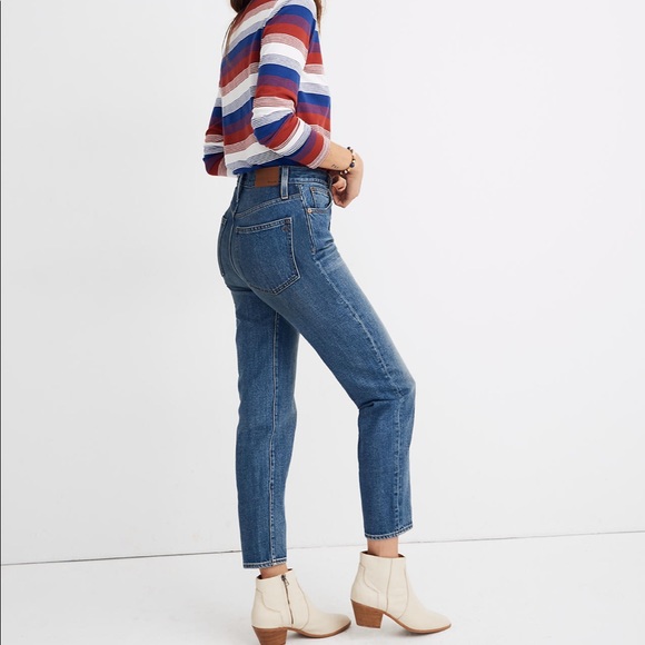 Madewell Petite Mom Jean in Downey Wash - Picture 3 of 8